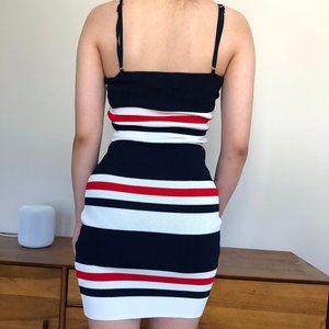 Strip skirt with horizontal stripes